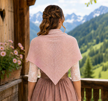 XL Strick Dreieckstuch - Schal  200 x 80 cm | Rosé