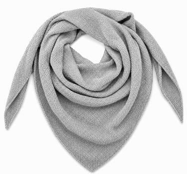 XL Strick Dreieckstuch - Schal  200 x 80 cm | Silbergrau